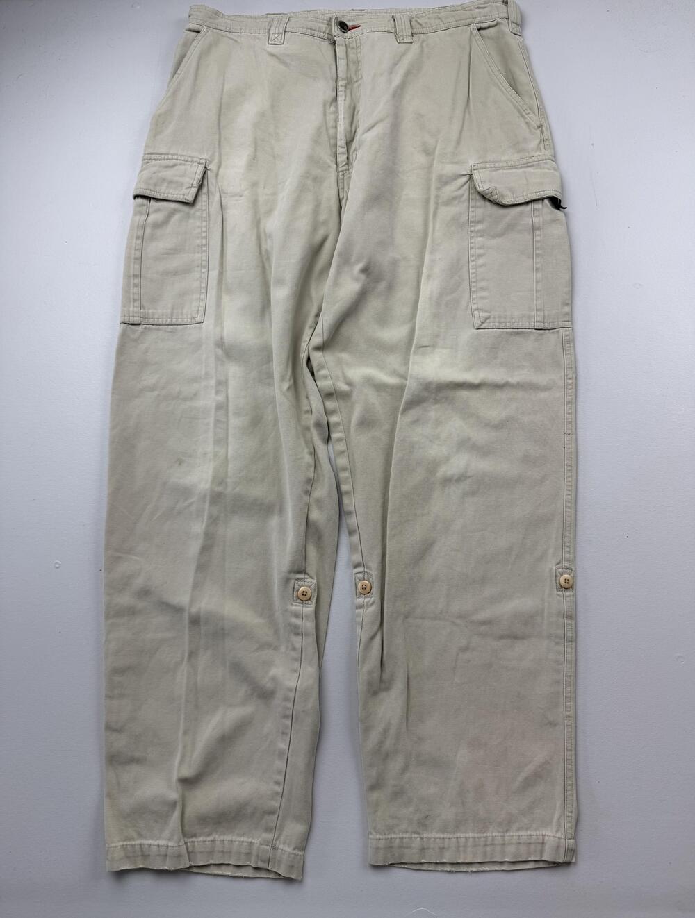 The North Face Pants Mens 36 Beige Cargo Relaxed Fit Canvas Outdoor Workwear